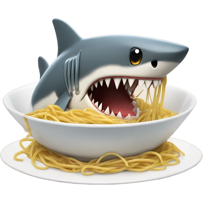 shark eating pasta emoji
