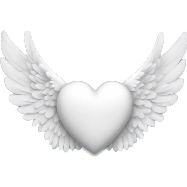 white heart with angel wings emoji