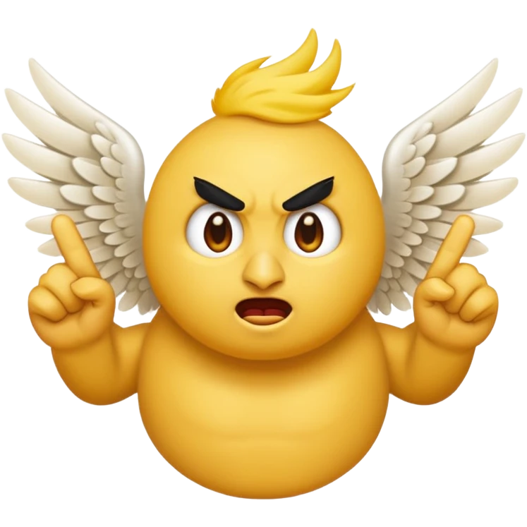 Make the angry emoji flicking off wings emoji