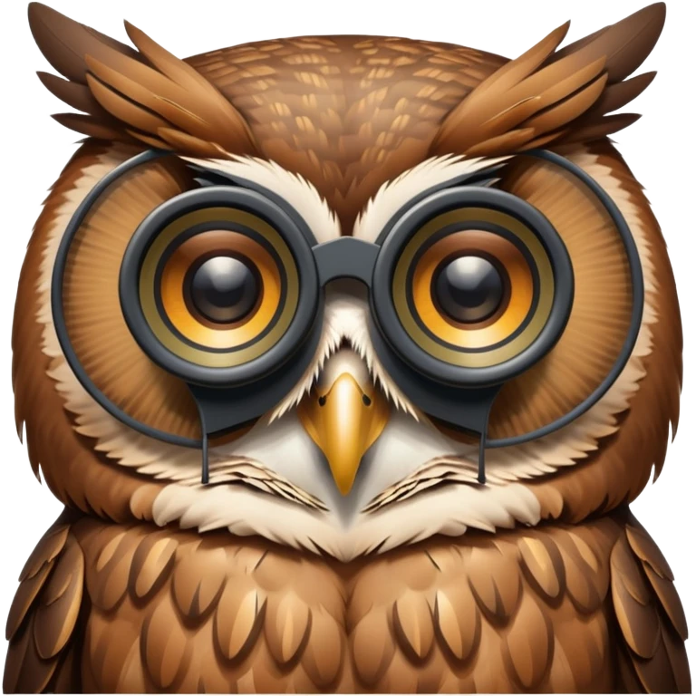 AAn owl looks through binoculars emoji