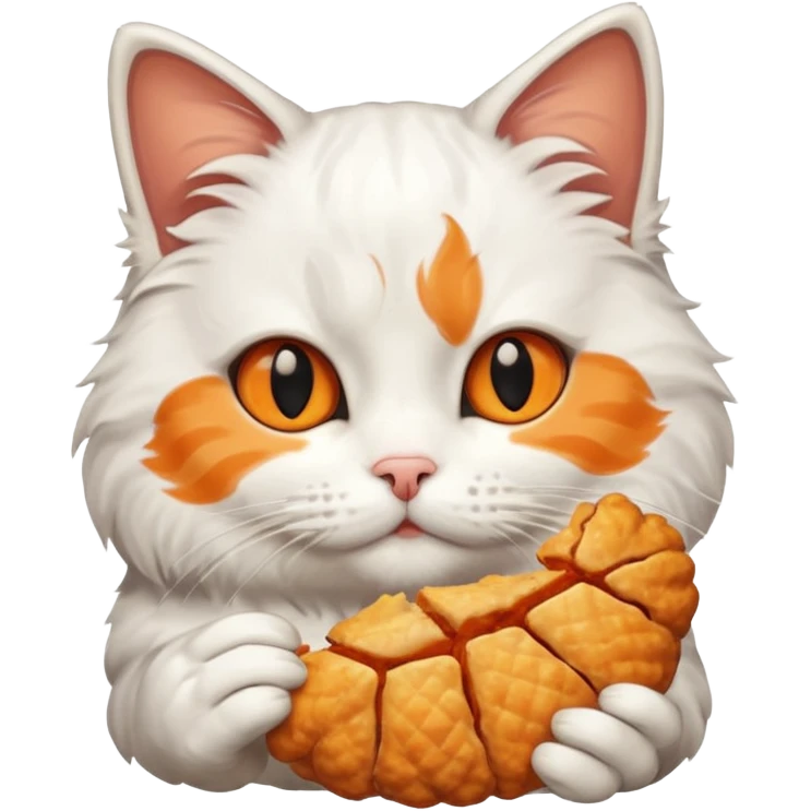Cat eating chicken  emoji