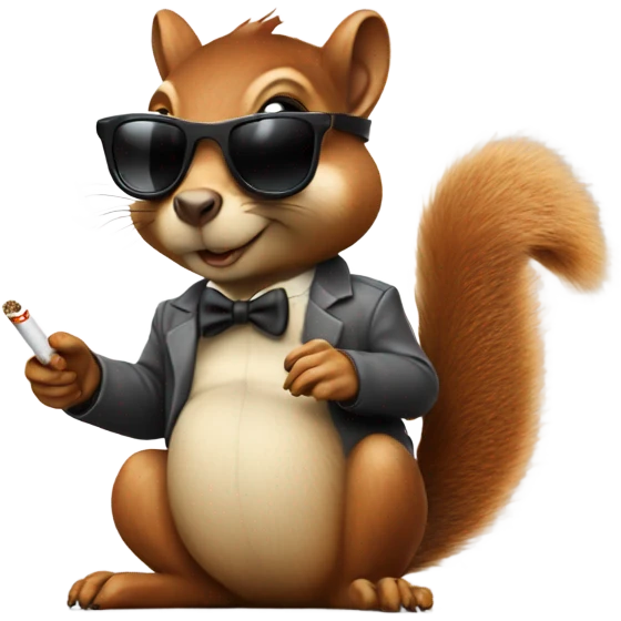 Squirrel with sunglasses smoking a cigarette  emoji