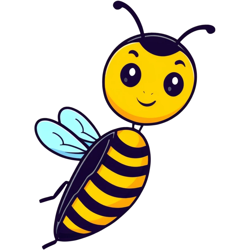 cartoon sticker style bee emoji