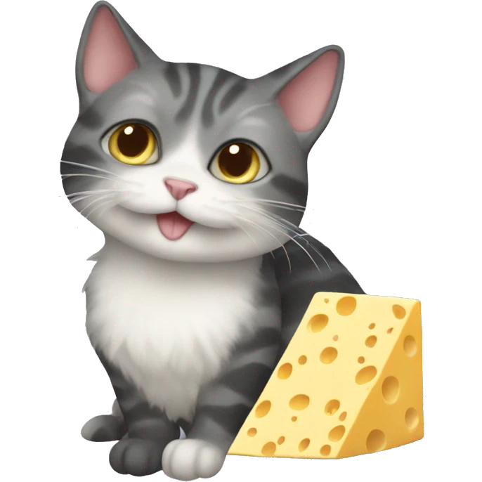 mermaid cat with cheese emoji