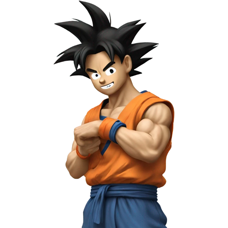 goku doing a money spread on his arm emoji