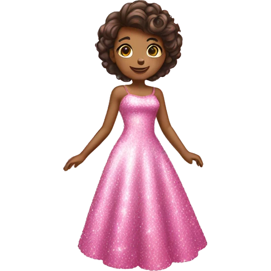 A pink sparkly shiny dress emoji