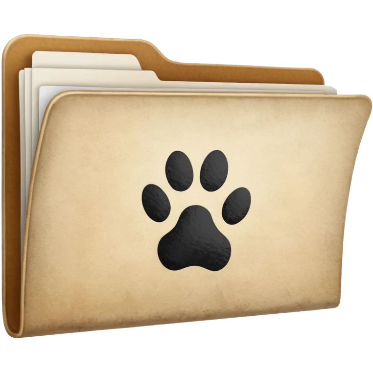 a folder of documents with a dog's paw print on it emoji