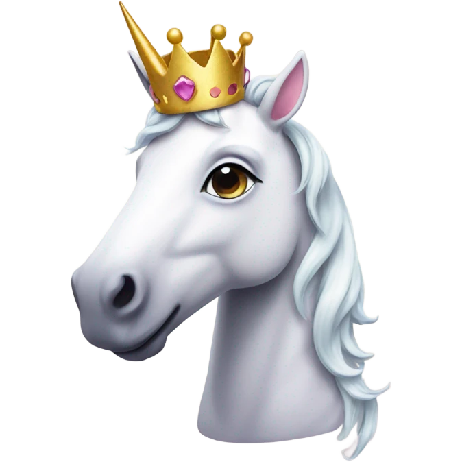 Unicorn with princess crown  emoji