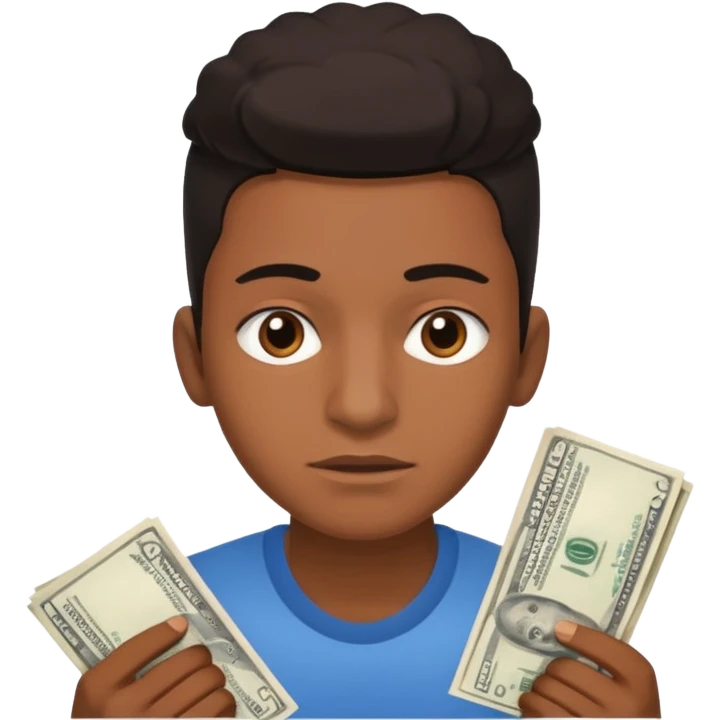 archetype for a young adult: The Precarious-Independent (20-25yr) Dealing with unstable incomes, bills, rent and expenses they have to have full control over finances but often don’t have the flexibility to think about long-term goals. South american or black individual. Remove the money
 emoji