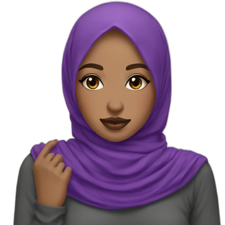Rainbow hijab kissing purple hijab emoji