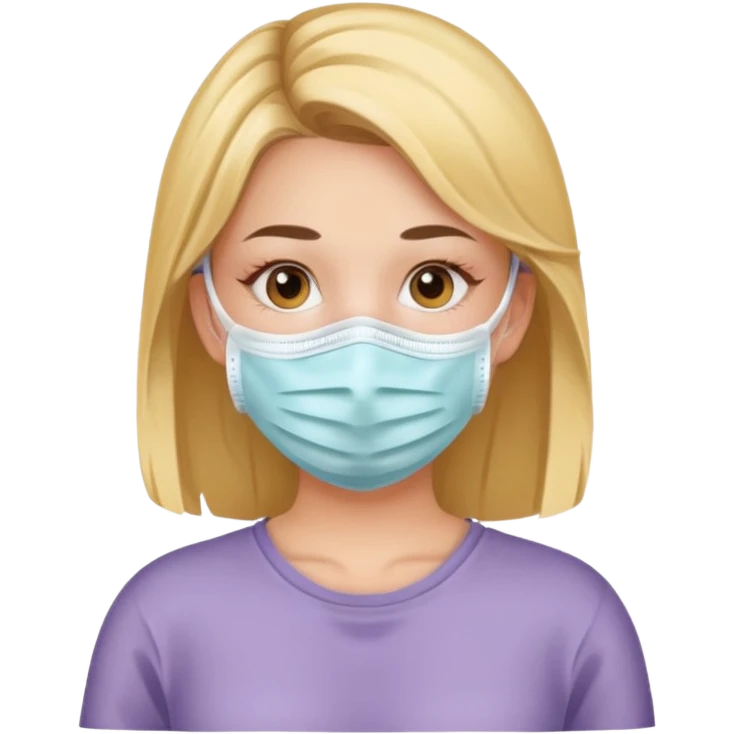 A girl in a care face mask emoji