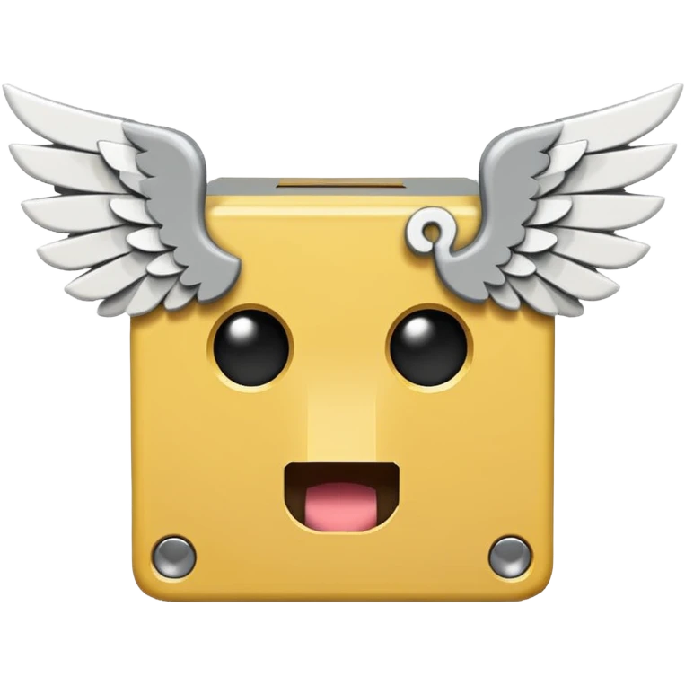 Gray and white, the gray being the block itself while the white parts are the question marks, corners, and mouth. It has 2 white wings on each side like the other lucky blocks. emoji