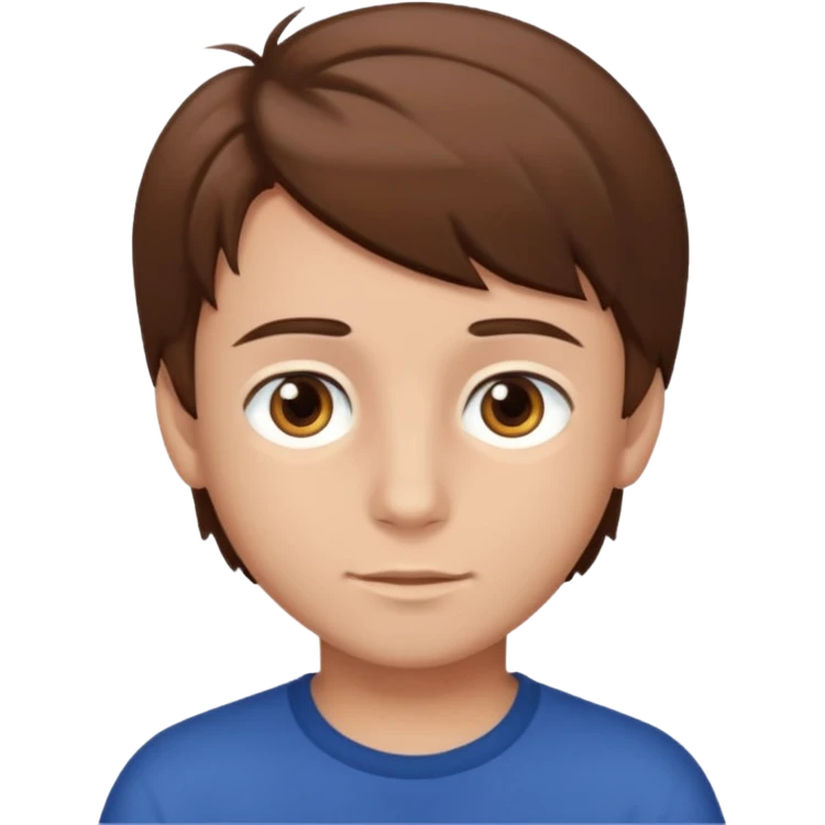 a boy with brown hair and brown eyes emoji