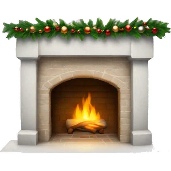white Christmas fireplace emoji