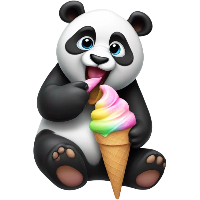 Panda eating ice cream emoji