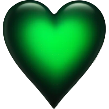 Half black and Green heart emoji