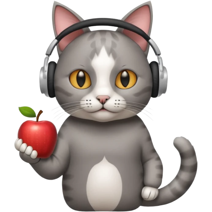 cat in apple headphones (AirPods max) wit a blunt in his hand  emoji
