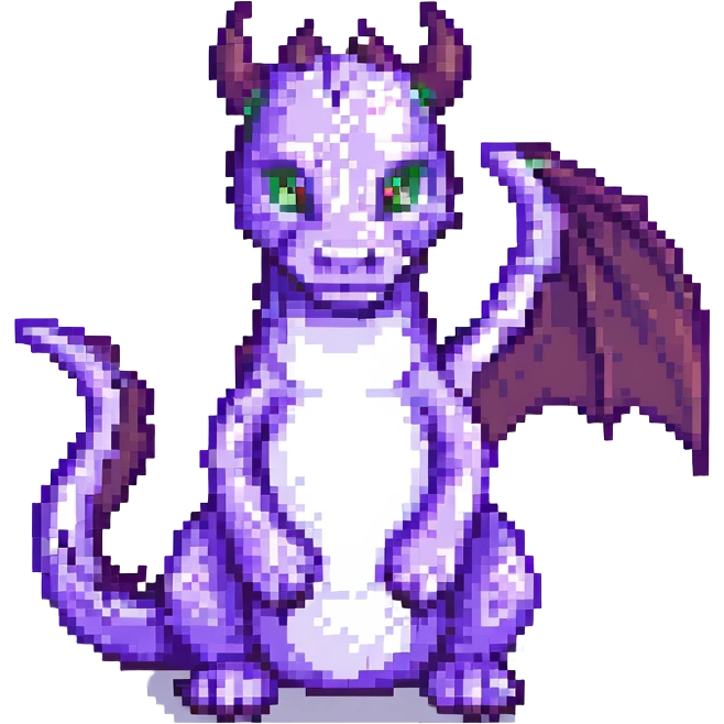 purple dragon, simple emoji