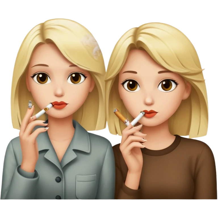 group of blonde girls smoking cigarettes emoji