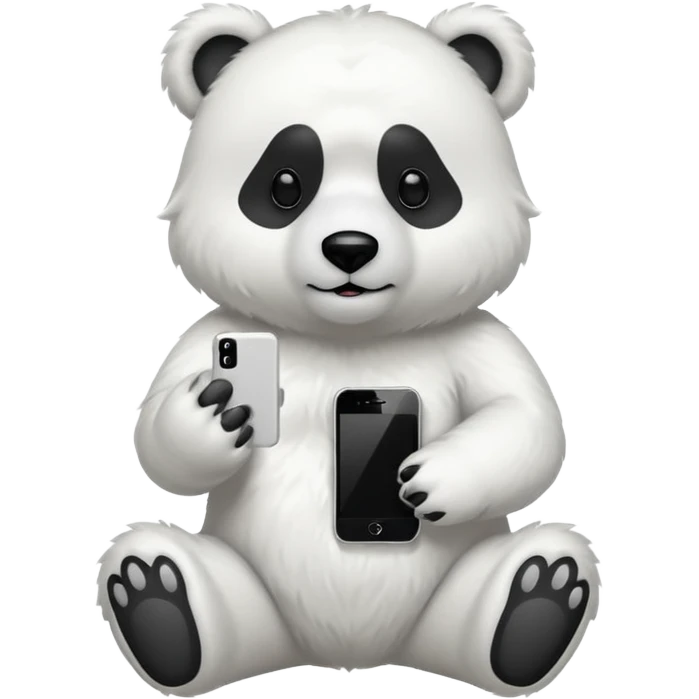 White Bear whole body  with iphone in hand  emoji