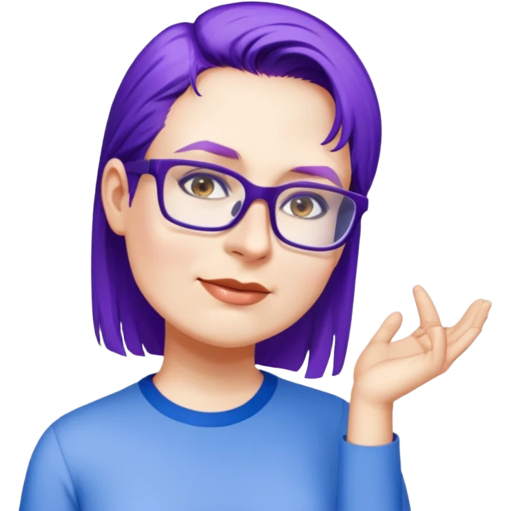 female, wearing blue shirt emoji