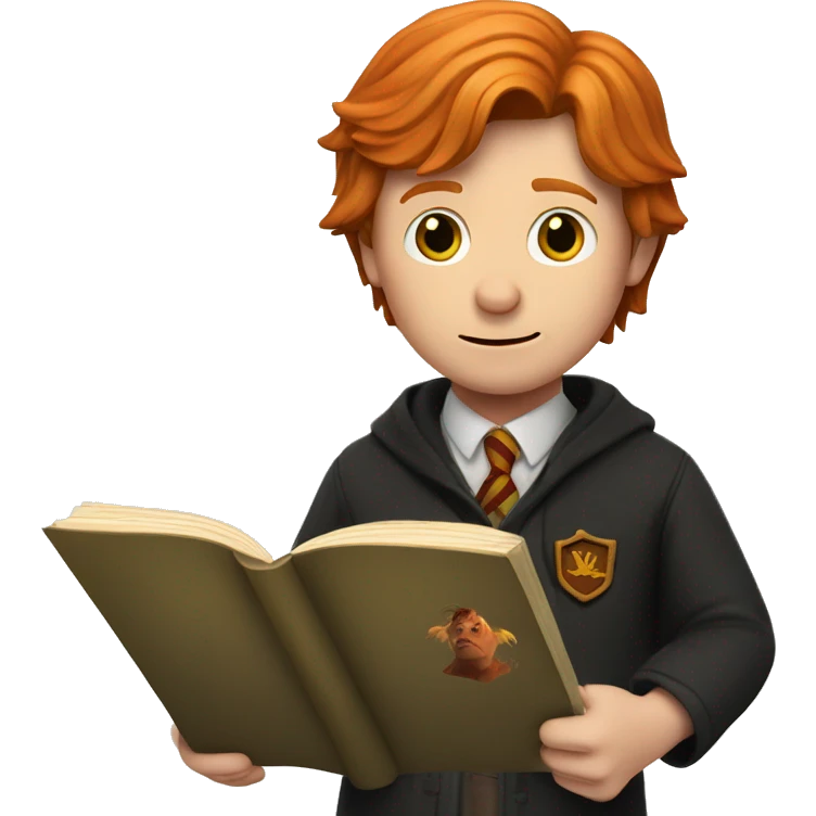 ron weasley with book emoji
