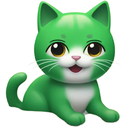 Chat qui nage dans une plage ver emoji