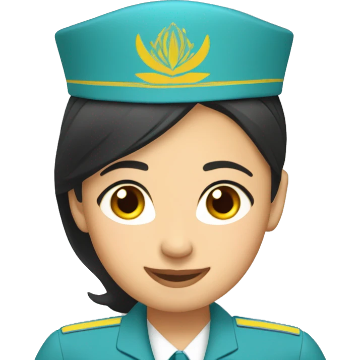 Kazakh asian flight attendant  emoji