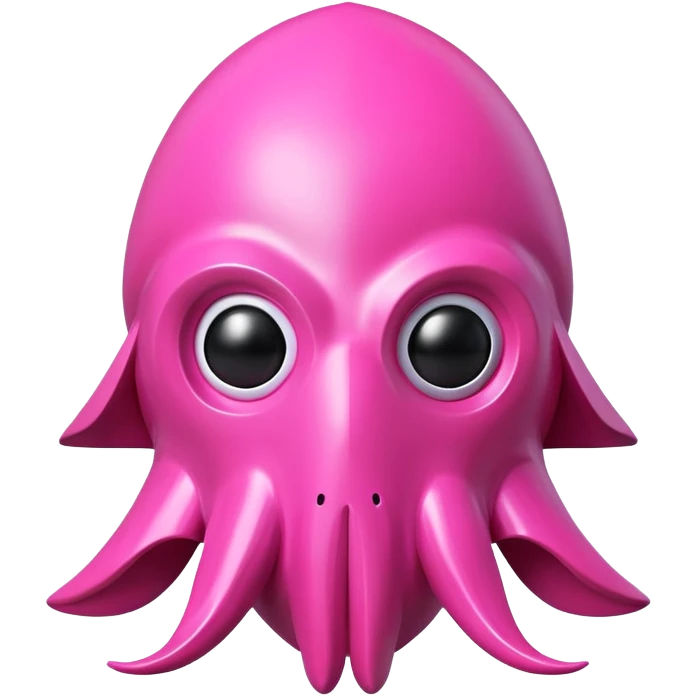 Squid Game pink guard mask with triangle shape on face, 3D style, smooth and glossy emoji