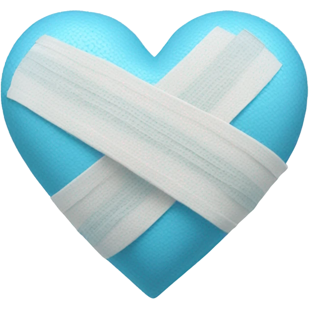 Sky blue heart with bandage emoji