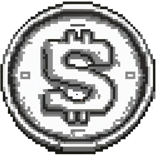 A silver coin with S.R symbols engraved prominently emoji