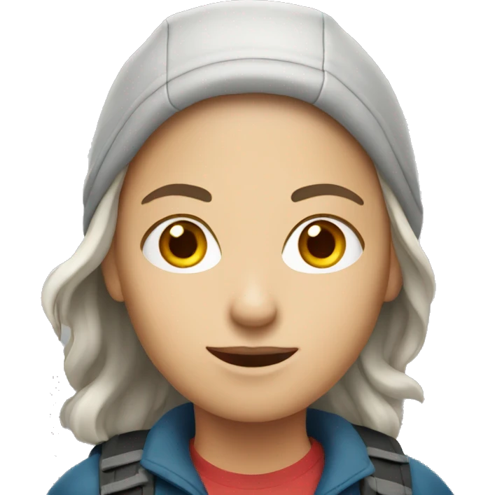 White woman hiking emoji