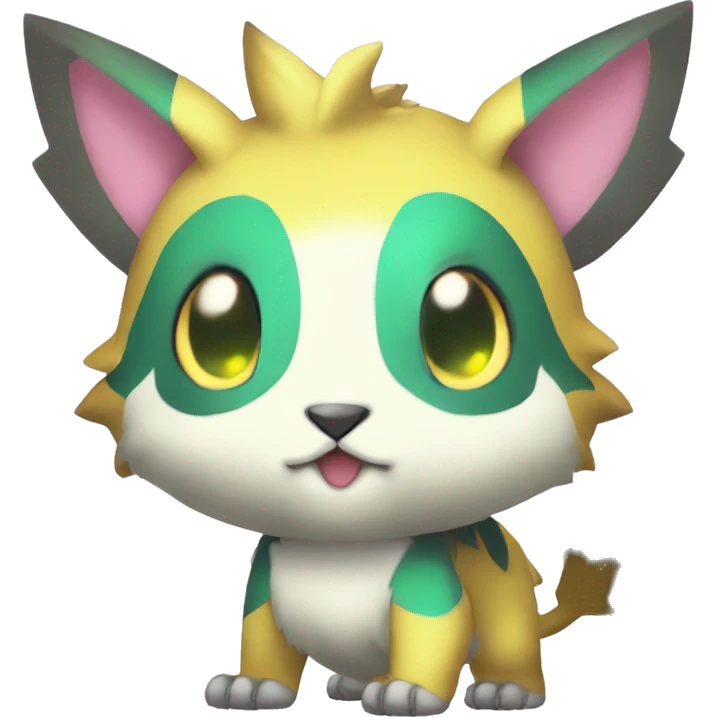 cute kawaii cool edgy shiny Digimon-Fakemon-animal full body emoji