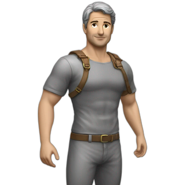 Grande estátua de um Homem romano. Dos pés a cabeça, sem roupa. Veste uma Jock strap. emoji