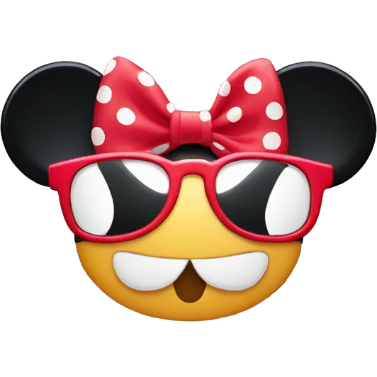 Minnie con gafas tirando beso emoji