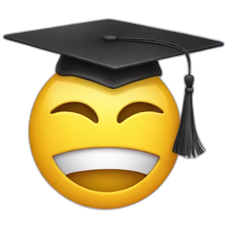 yellow emoji head with mortarboard on its head emoji