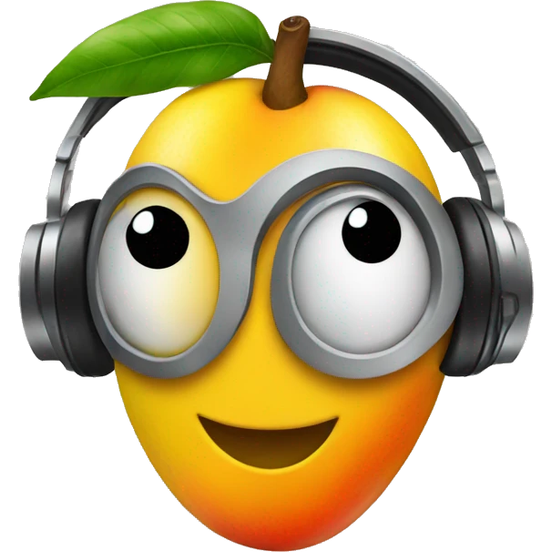 Mango with headphones emoji