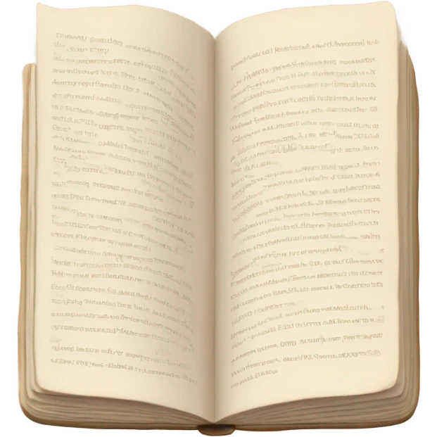 Open beige book, aesthetics white pages emoji