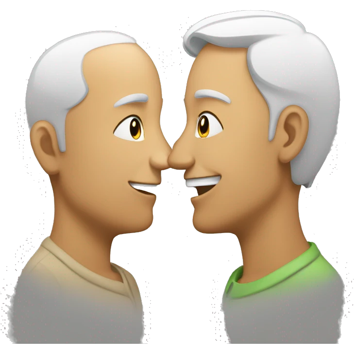 deux personnes qui se font la bise emoji