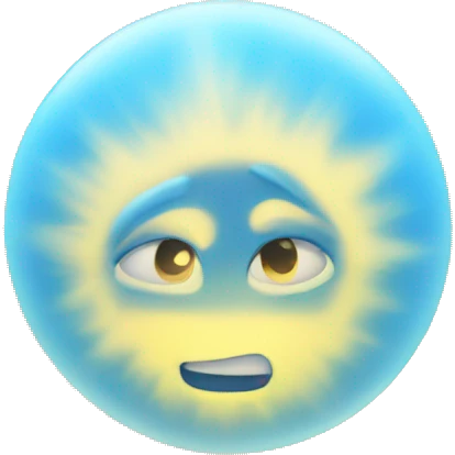blue light sphere radiating aura  emoji