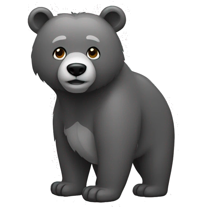 black and grey bear full body emoji