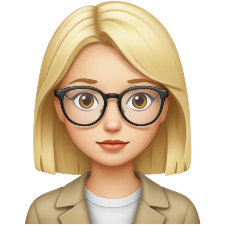 blonde girl with glasses portrait emoji