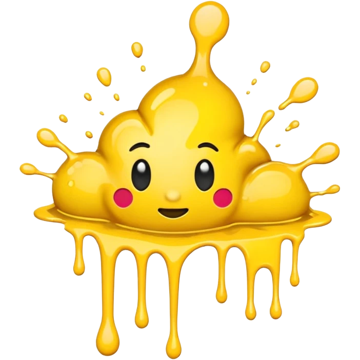 paint splatter, spilled paint, yellow color. emoji