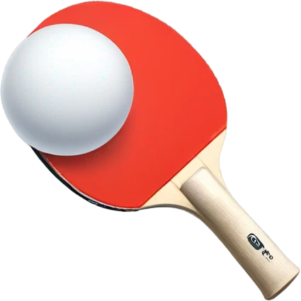 red table tennis bat and white ball emoji