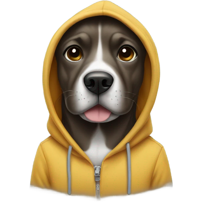 Dog wearing hoodie emoji