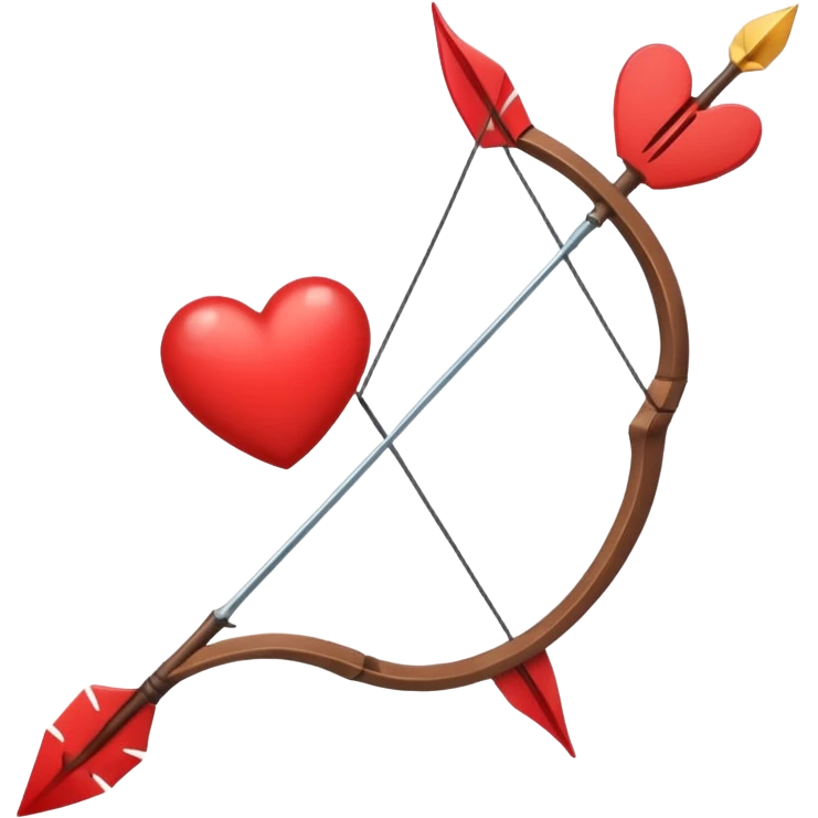 red bow and arrow with heart emoji
