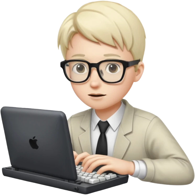 crie um nerd programando emoji