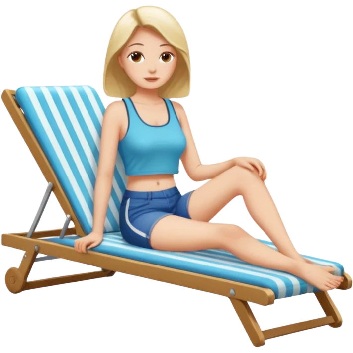 woman sitting on a sunbed - she must be dressed normally emoji