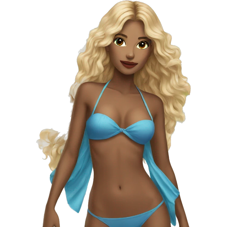 super model on the beach emoji