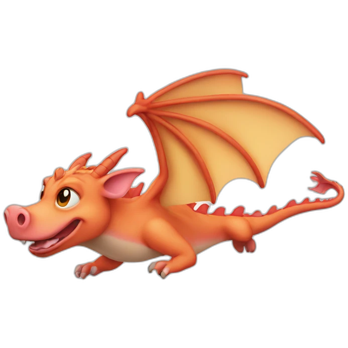 flying dragon with pig nose emoji
